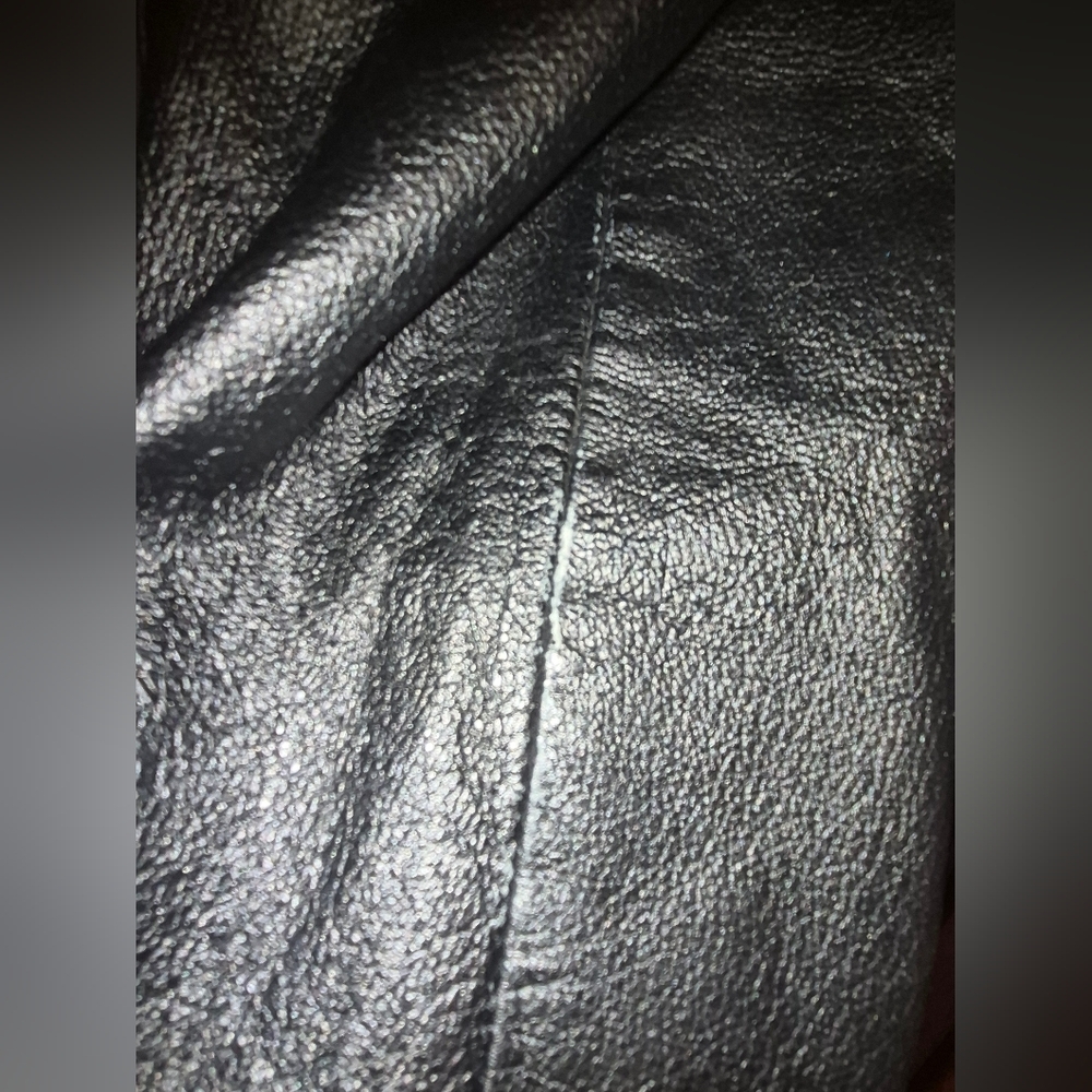 New York & Company Black Leather Coat Womens Size XL, Zip Up - Picture 4 of 6